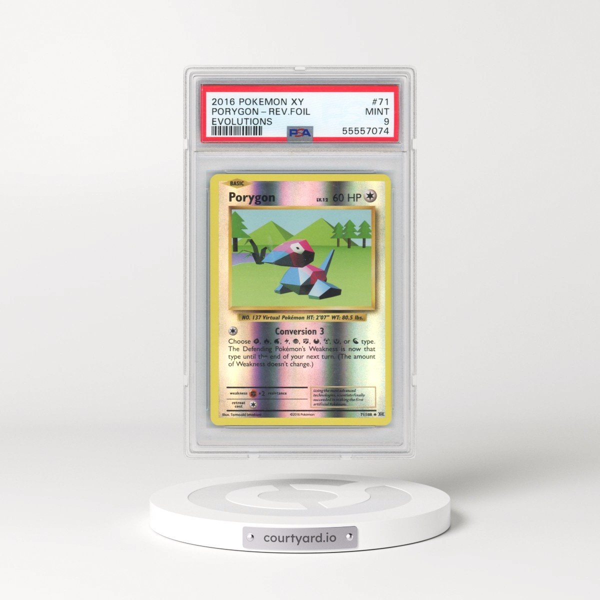 2016 Pokémon XY Evolutions #71 Porygon - Reverse Foil (PSA 9 MINT)