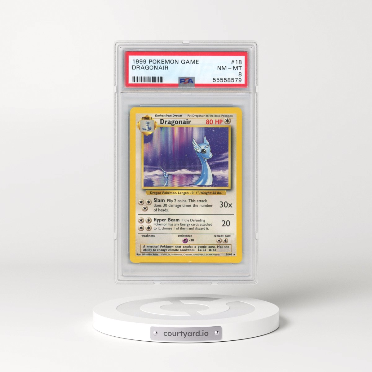 1999 Pokémon Game #18 Dragonair (PSA 8 NM-MT)