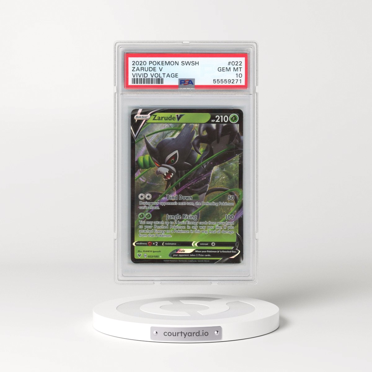 2020 Pokémon Sword & Shield Vivid Voltage #022 Zarude V - Holo (PSA 10 GEM MINT)
