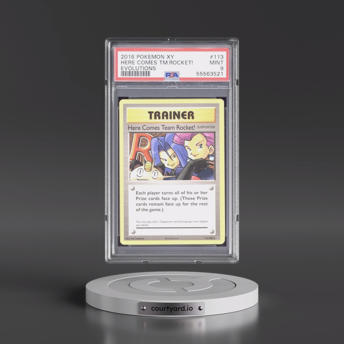 2016 Pokémon XY Evolutions #113 Here Comes Team Rocket! (PSA 9 MINT)