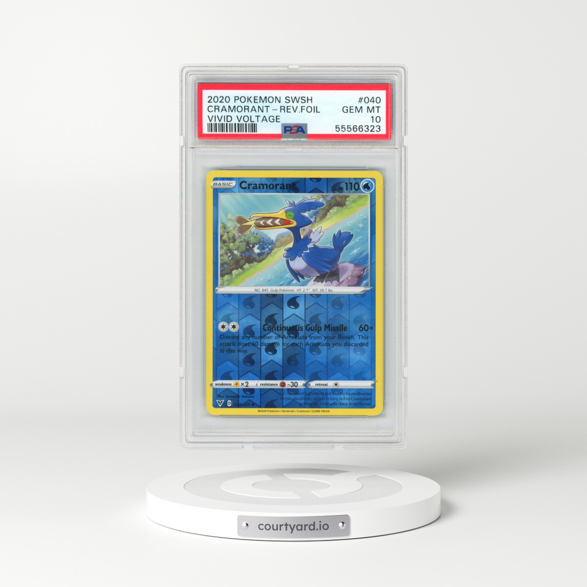 2020 Pokémon Sword & Shield Vivid Voltage #040 Cramorant - Reverse Foil (PSA 10 GEM MINT)