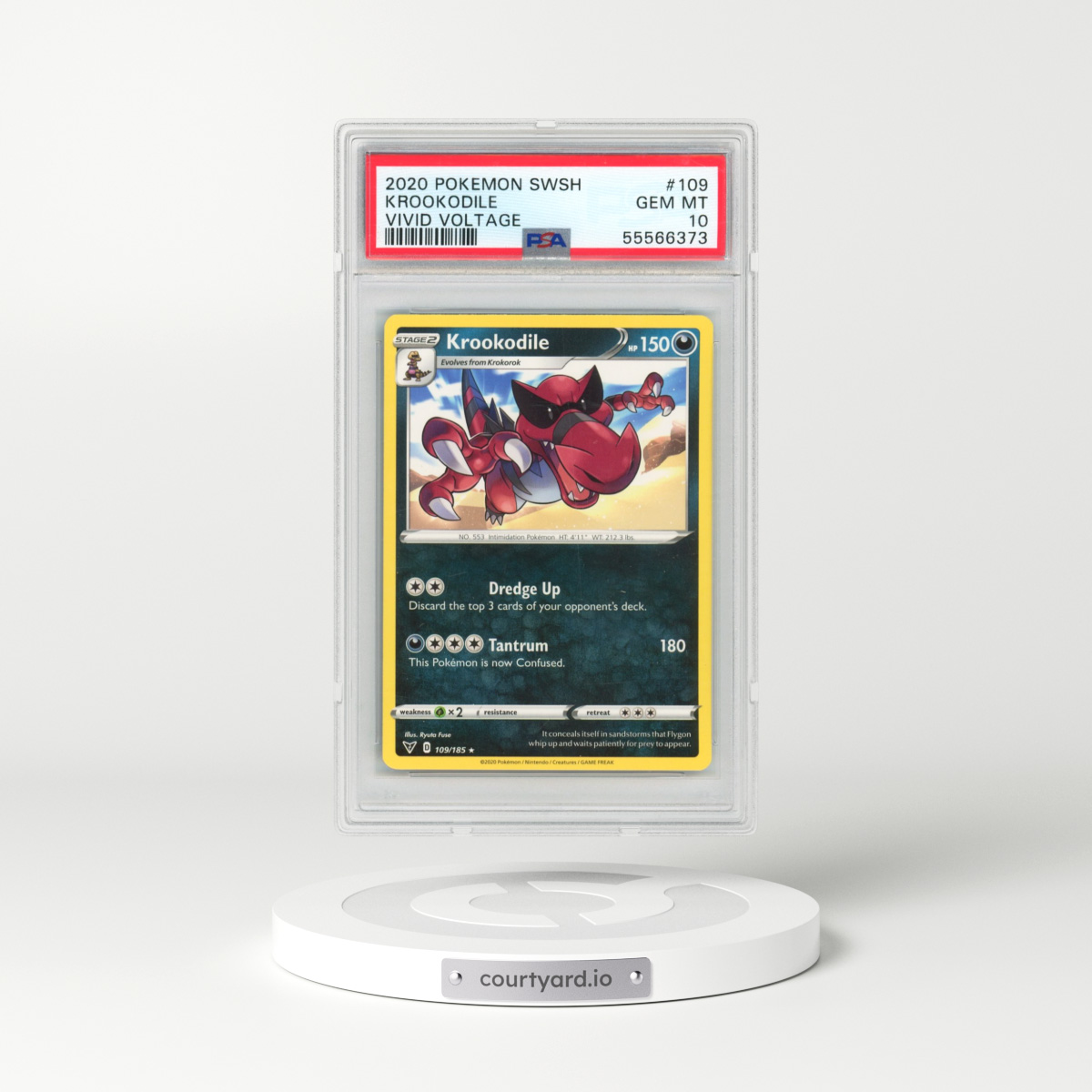 2020 Pokémon Sword & Shield Vivid Voltage #109 Krookodile (PSA 10 GEM MINT)
