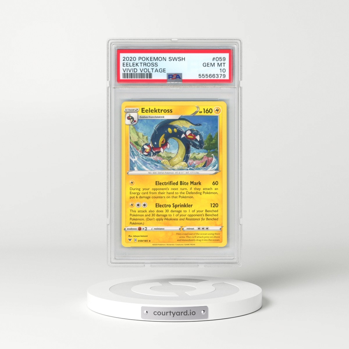 2020 Pokémon Sword & Shield Vivid Voltage #059 Eelektross (PSA 10 GEM MINT)