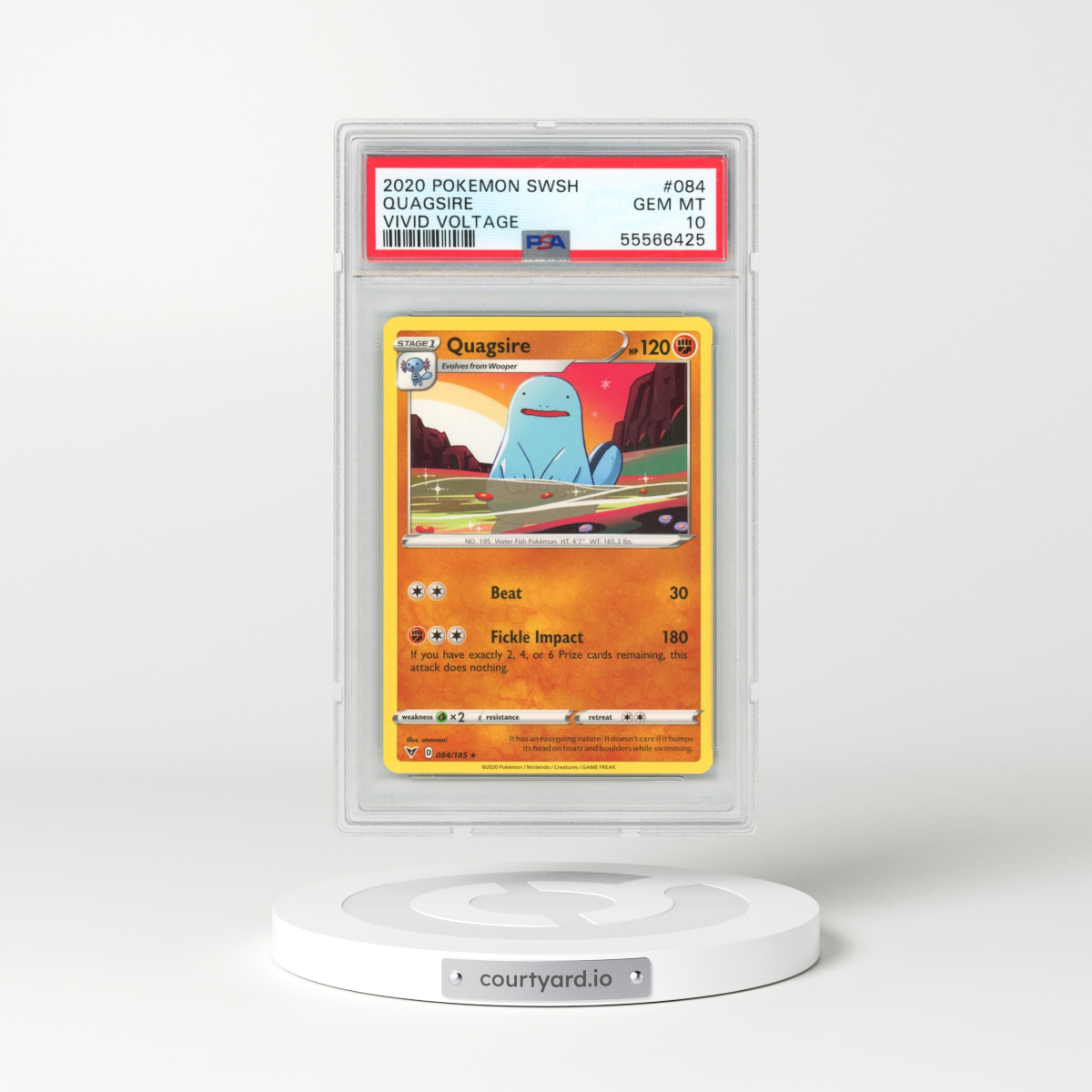 2020 Pokémon Sword & Shield Vivid Voltage #084 Quagsire (PSA 10 GEM MINT)