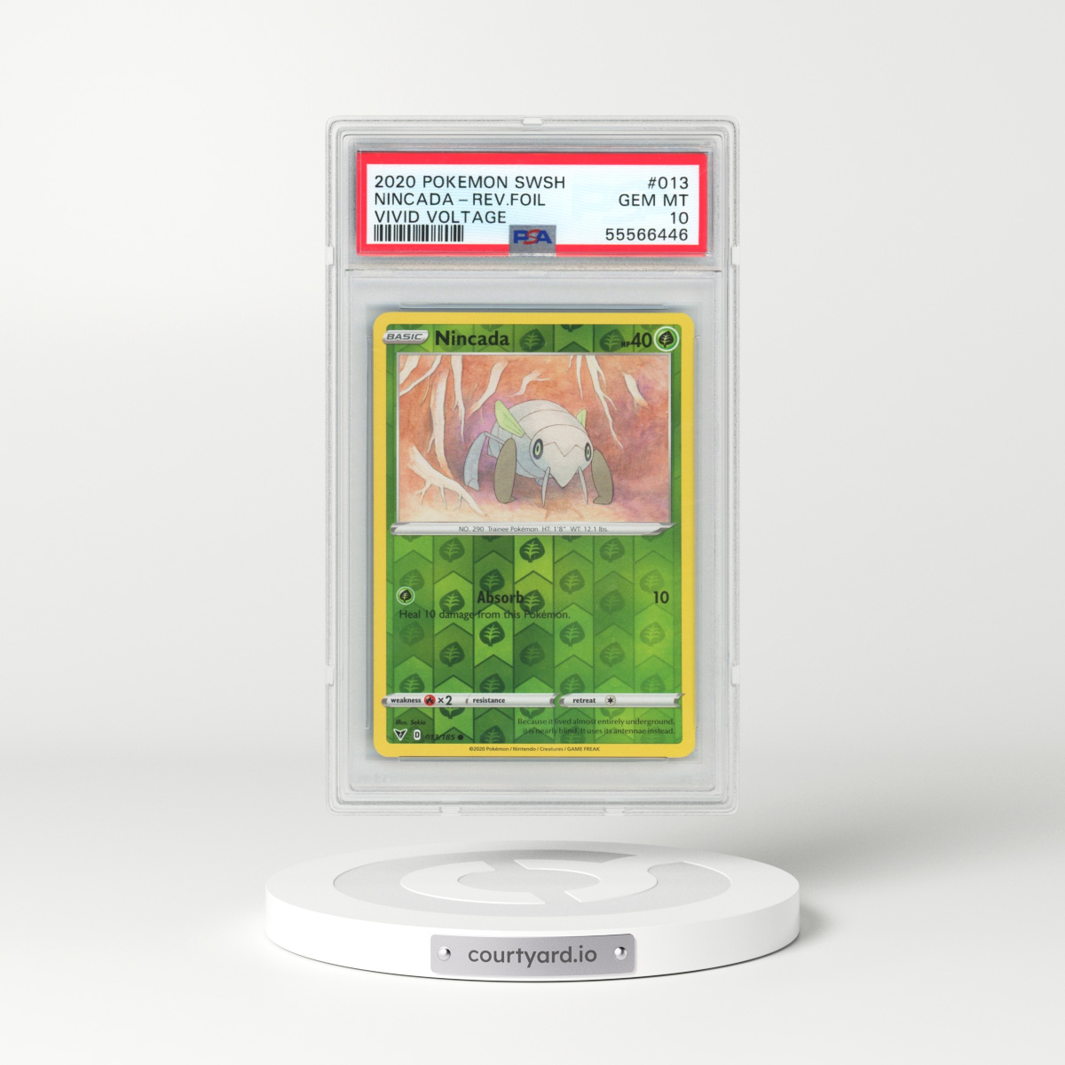 2020 Pokémon Sword & Shield Vivid Voltage #013 Nincada - Reverse Foil (PSA 10 GEM MINT)