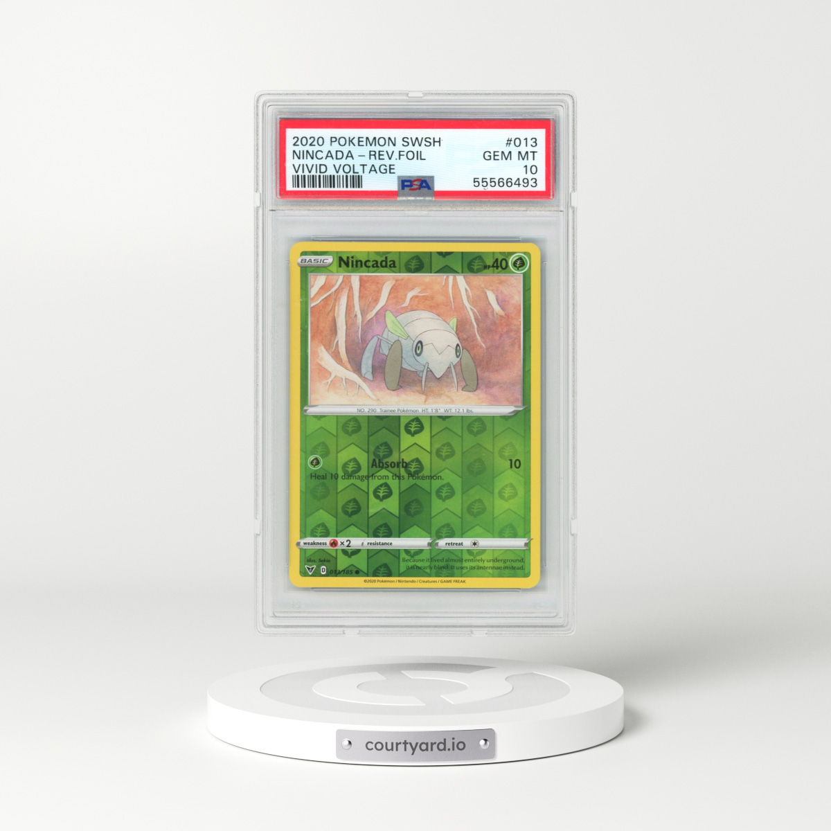 2020 Pokémon Sword & Shield Vivid Voltage #013 Nincada - Reverse Foil (PSA 10 GEM MINT)