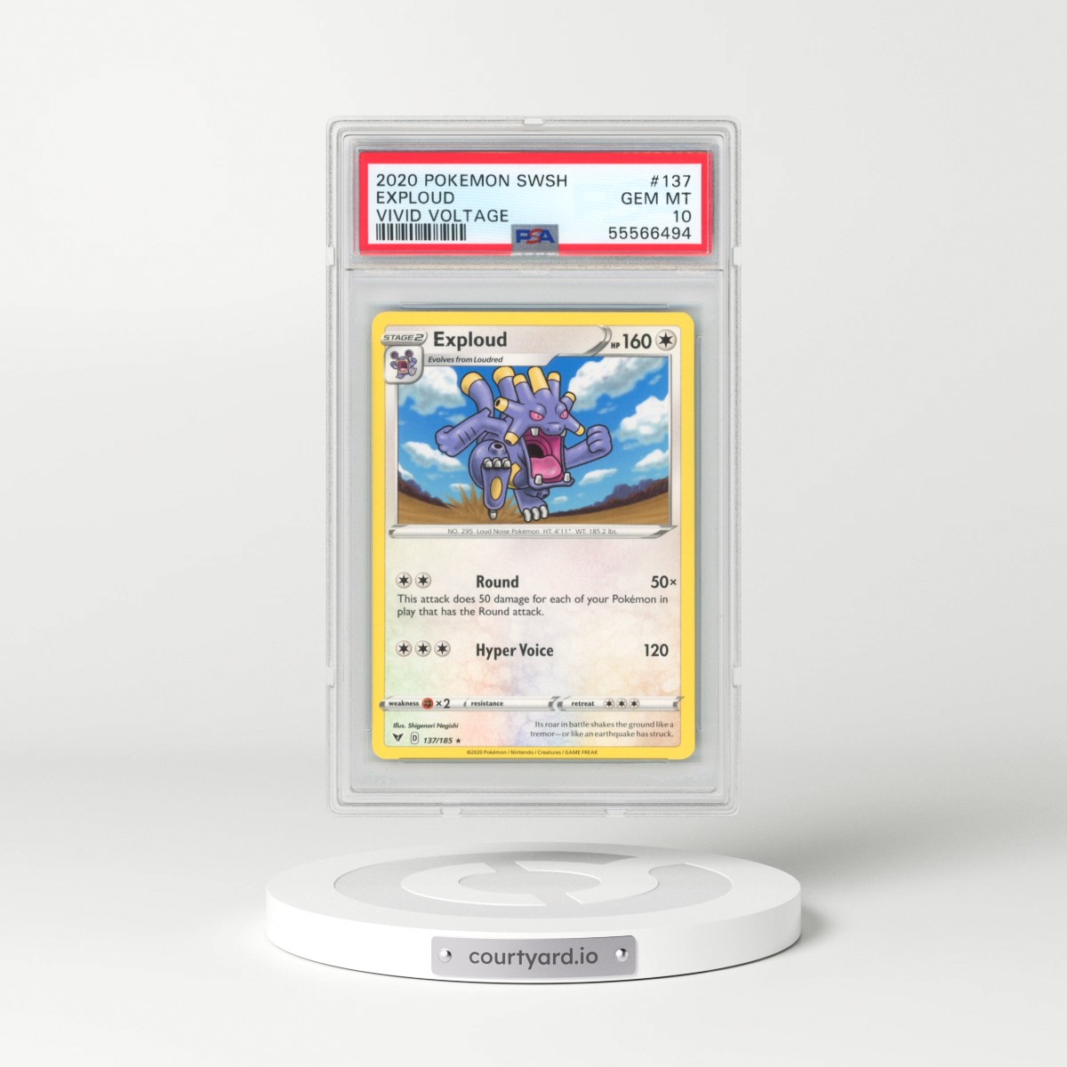 2020 Pokémon Sword & Shield Vivid Voltage #137 Exploud (PSA 10 GEM MINT)