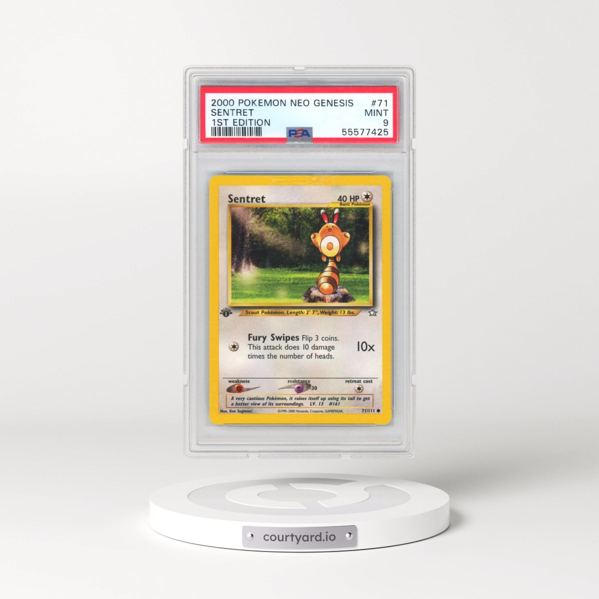 2000 Pokémon Neo Genesis #71 Sentret - 1st Edition (PSA 9 MINT)