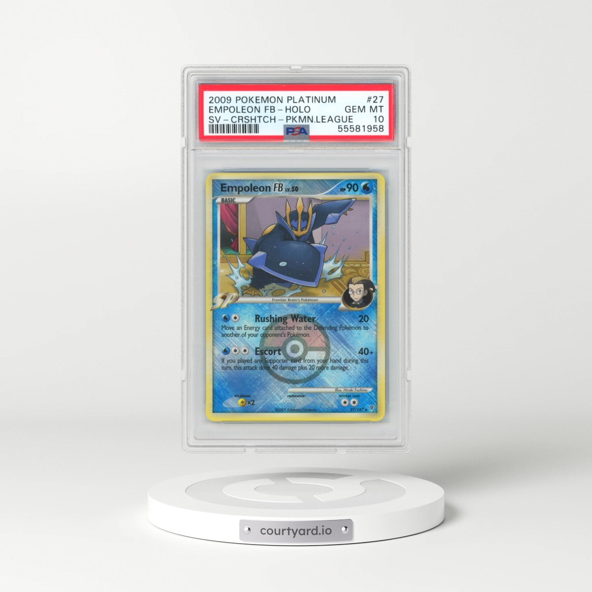 2009 Pokémon Platinum Supreme Victors #27 Empoleon FB - Holo Crosshatch-2010 Pokemon League (PSA 10 GEM MINT)