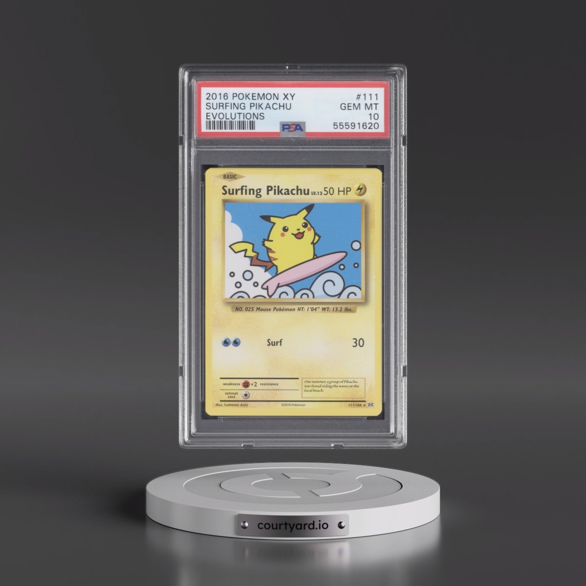 2016 Pokémon XY Evolutions #111 Surfing Pikachu (PSA 10 GEM MINT)