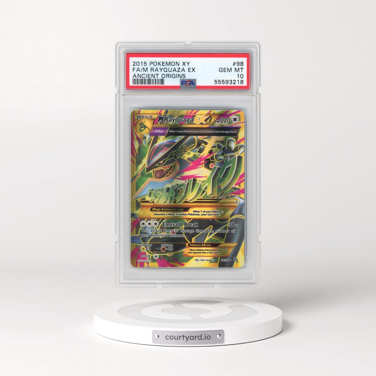 2015 Pokémon XY Ancient Origins #98 M Rayquaza EX - Holo Full Art (PSA 10 GEM MINT)