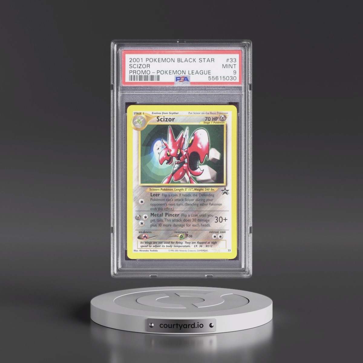 2001 Pokémon Promo Black Star #33 Scizor - Pokemon League (PSA 9 MINT)
