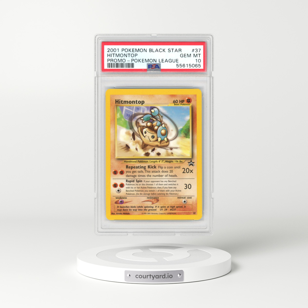 1999 Black Star Promos #37 Hitmontop - Pokémon League (PSA 10 GEM MINT)