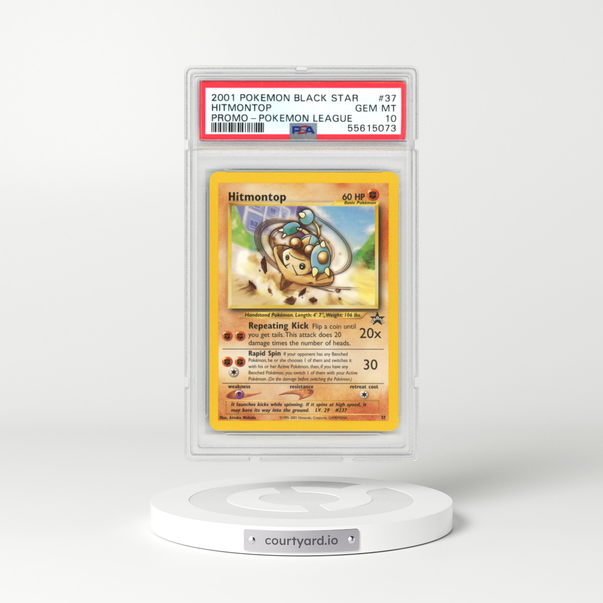 1999 Black Star Promos #37 Hitmontop - Pokémon League (PSA 10 GEM MINT)