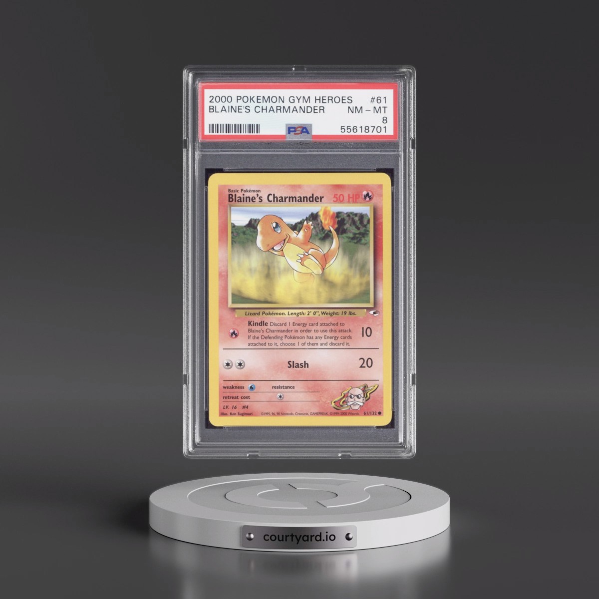 2000 Pokémon Gym Heroes #61 Blaine's Charmander (PSA 8 NM-MT)