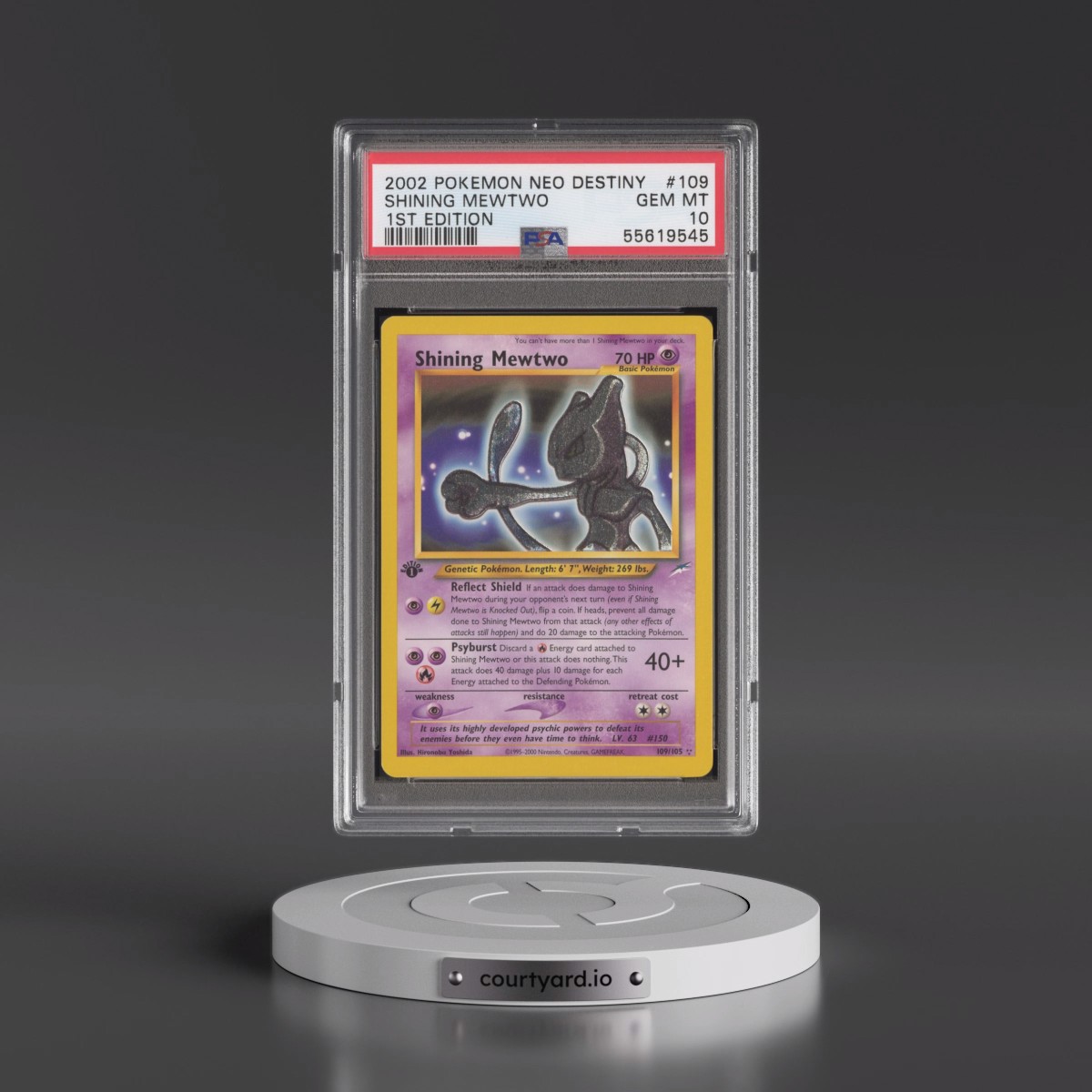 2002 Pokémon Neo Destiny #109 Shining Mewtwo - 1st Edition Holo (PSA 10 GEM MINT)