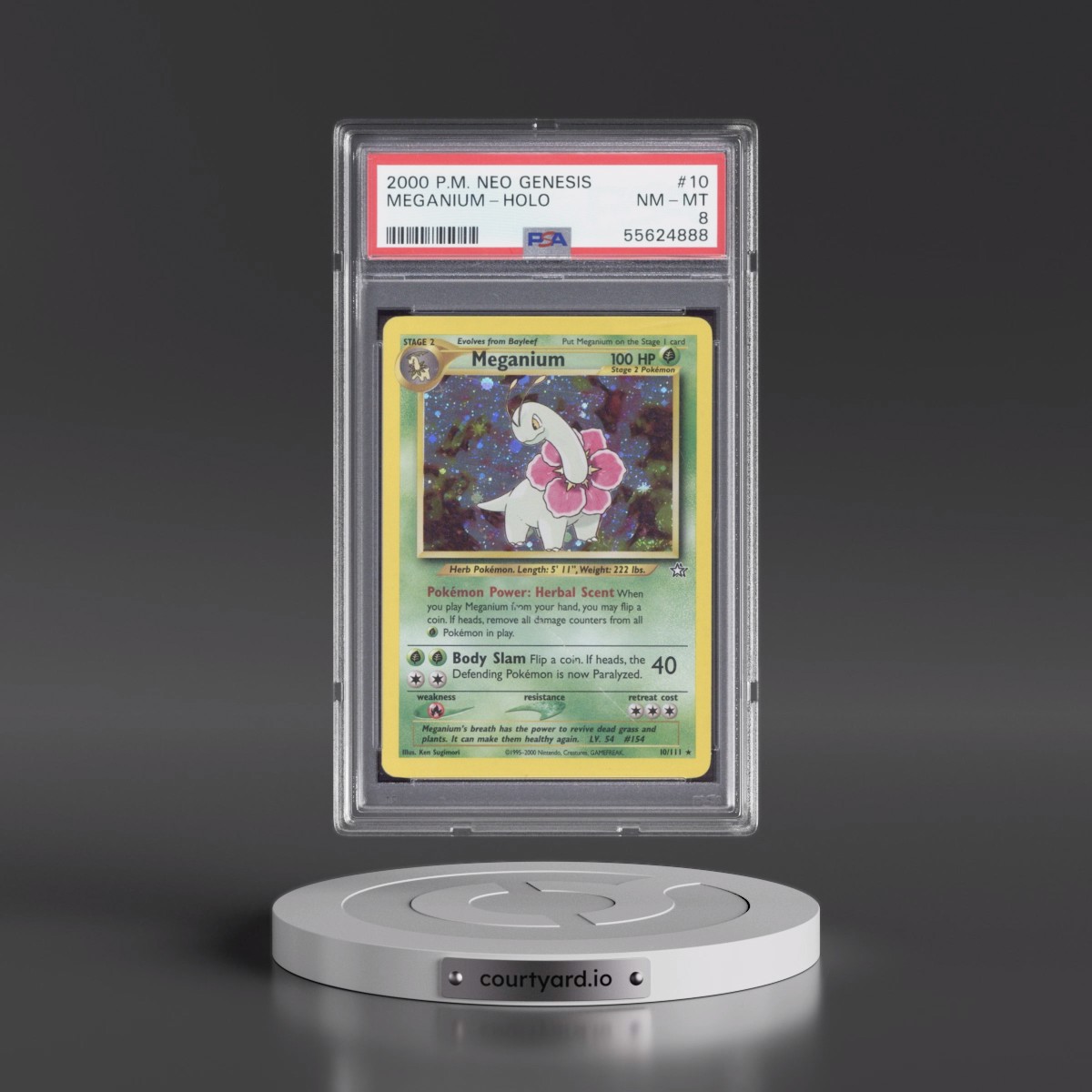 2000 Pokémon Neo Genesis #10 Meganium - Holo (PSA 8 NM-MT)