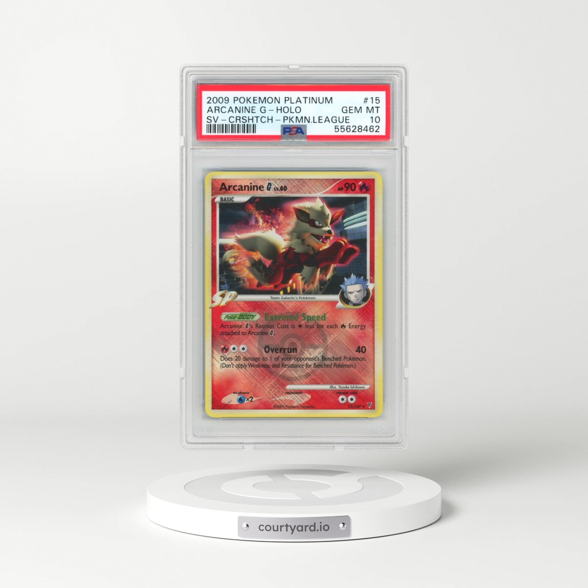 2009 Pokémon Platinum Supreme Victors #15 Arcanine G - Holo Crosshatch-2009 Pokemon League (PSA 10 GEM MINT)