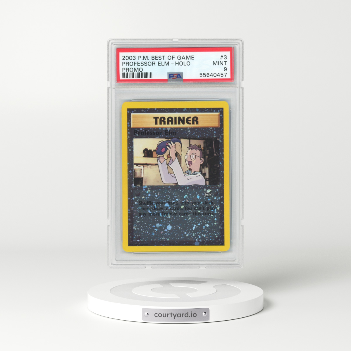 2003 Pokémon Best of Game Promo #3 Professor Elm - Reverse Foil (PSA 9 MINT)