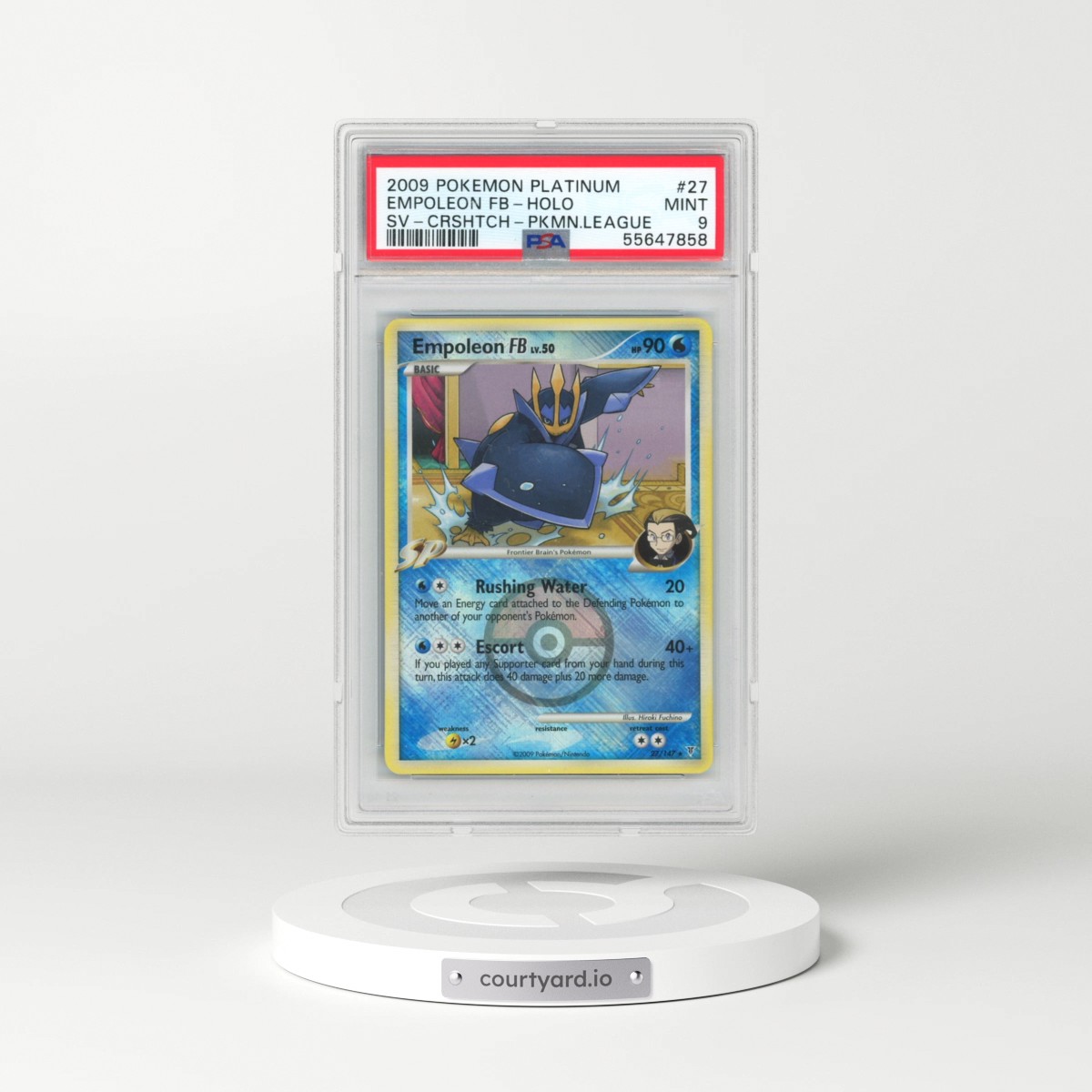 2009 Pokémon Platinum Supreme Victors #27 Empoleon FB - Holo Crosshatch-2010 Pokemon League (PSA 9 MINT)