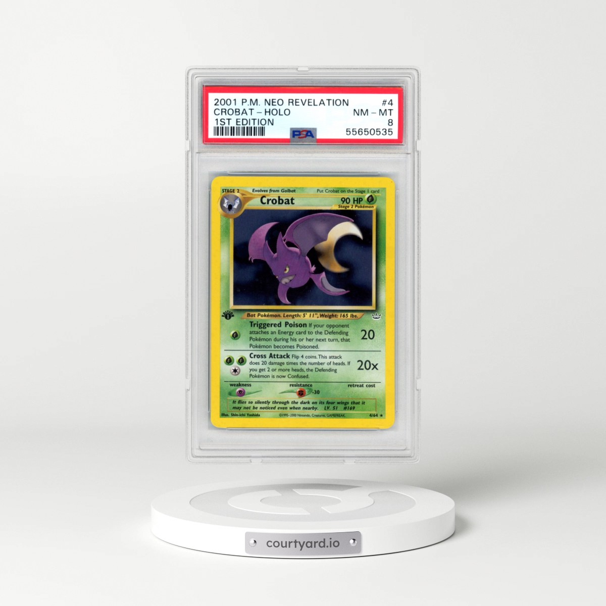 2001 Pokémon Neo Revelation #4 Crobat - 1st Edition Holo (PSA 8 NM-MT)