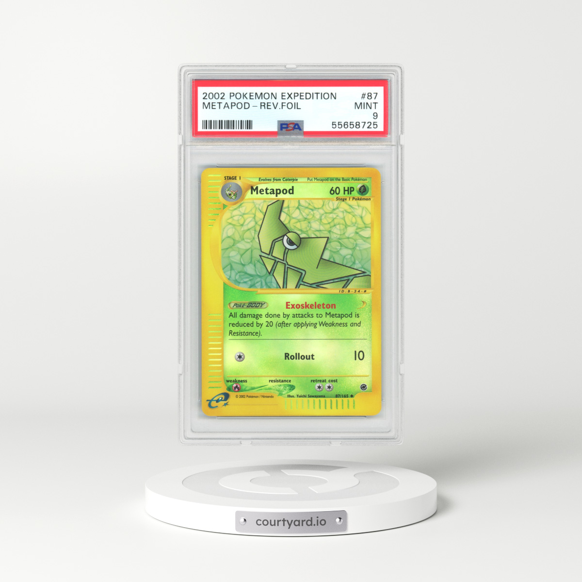 2002 Expedition #87 Metapod - Holo e-Card Symbol (PSA 9 MINT)