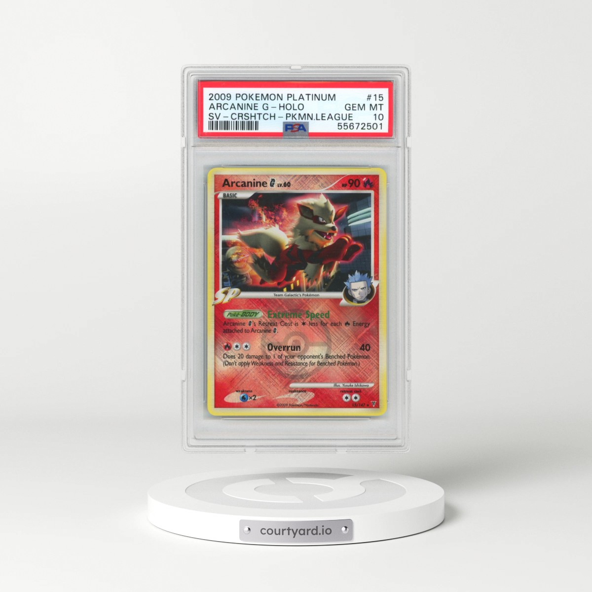 2009 Pokémon Platinum Supreme Victors #15 Arcanine G - Holo Crosshatch-2009 Pokemon League (PSA 10 GEM MINT)