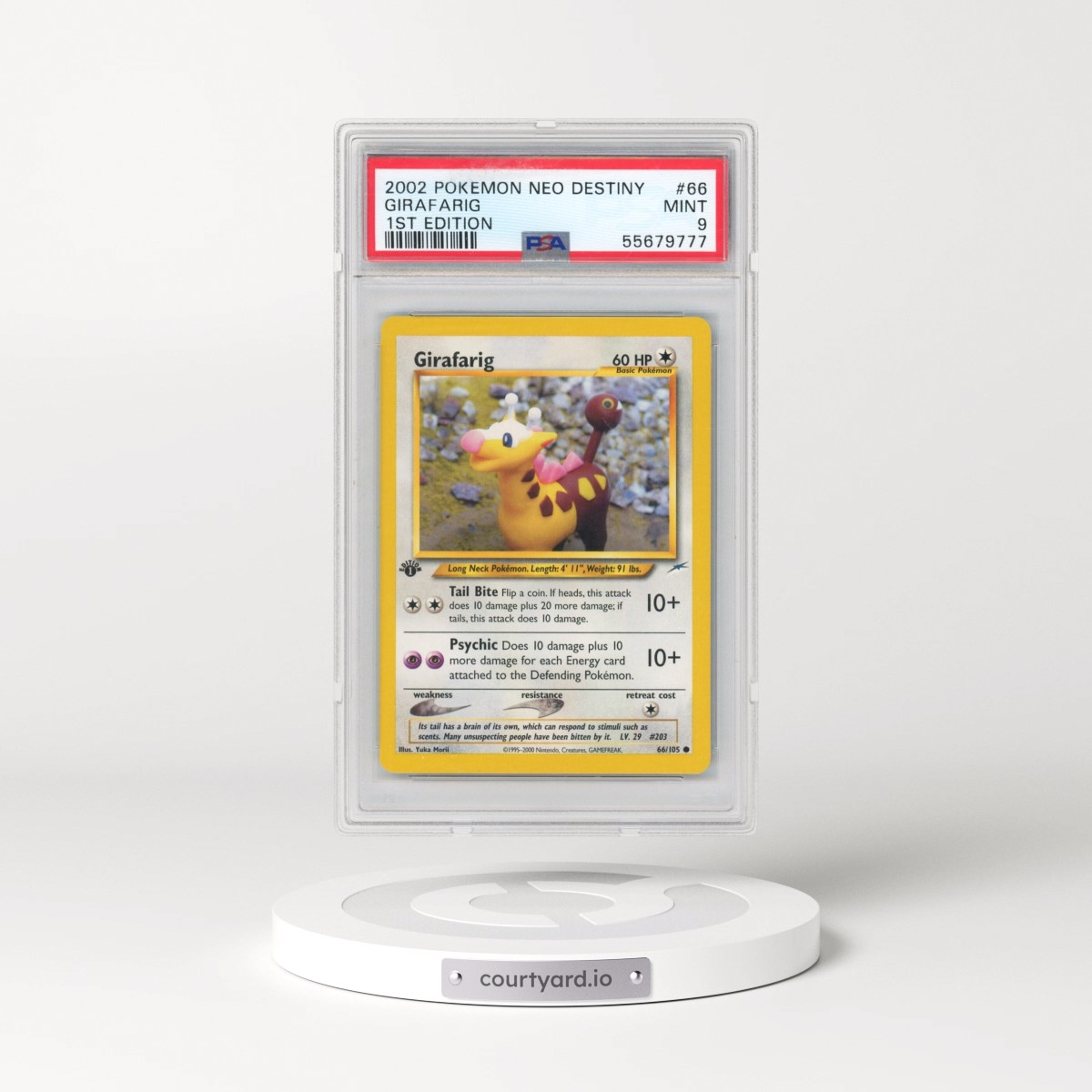 2002 Pokémon Neo Destiny #66 Girafarig - 1st Edition (PSA 9 MINT)