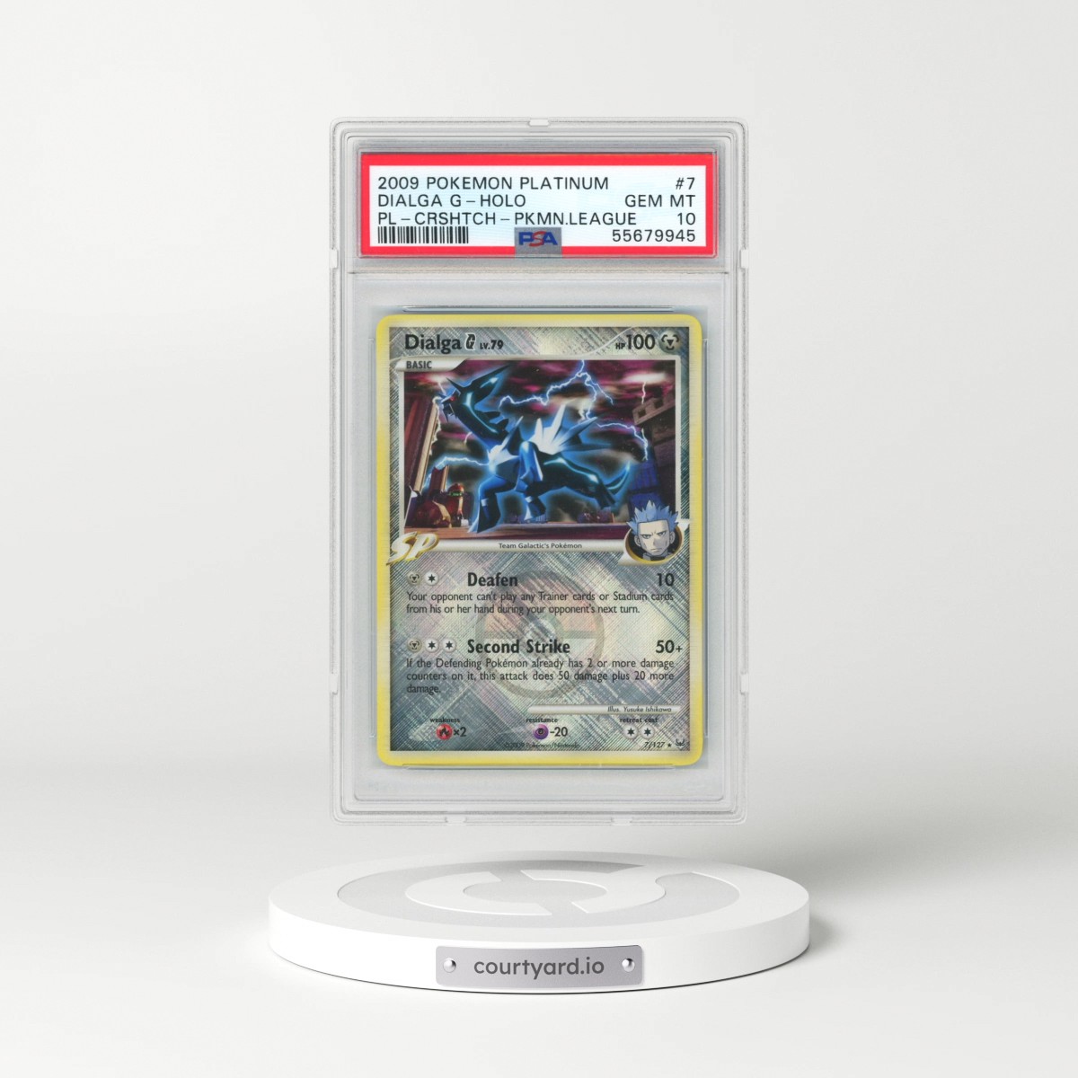 2009 Pokémon Platinum #7 Dialga G - Holo Crosshatch-2009 Pokemon League (PSA 10 GEM MINT)