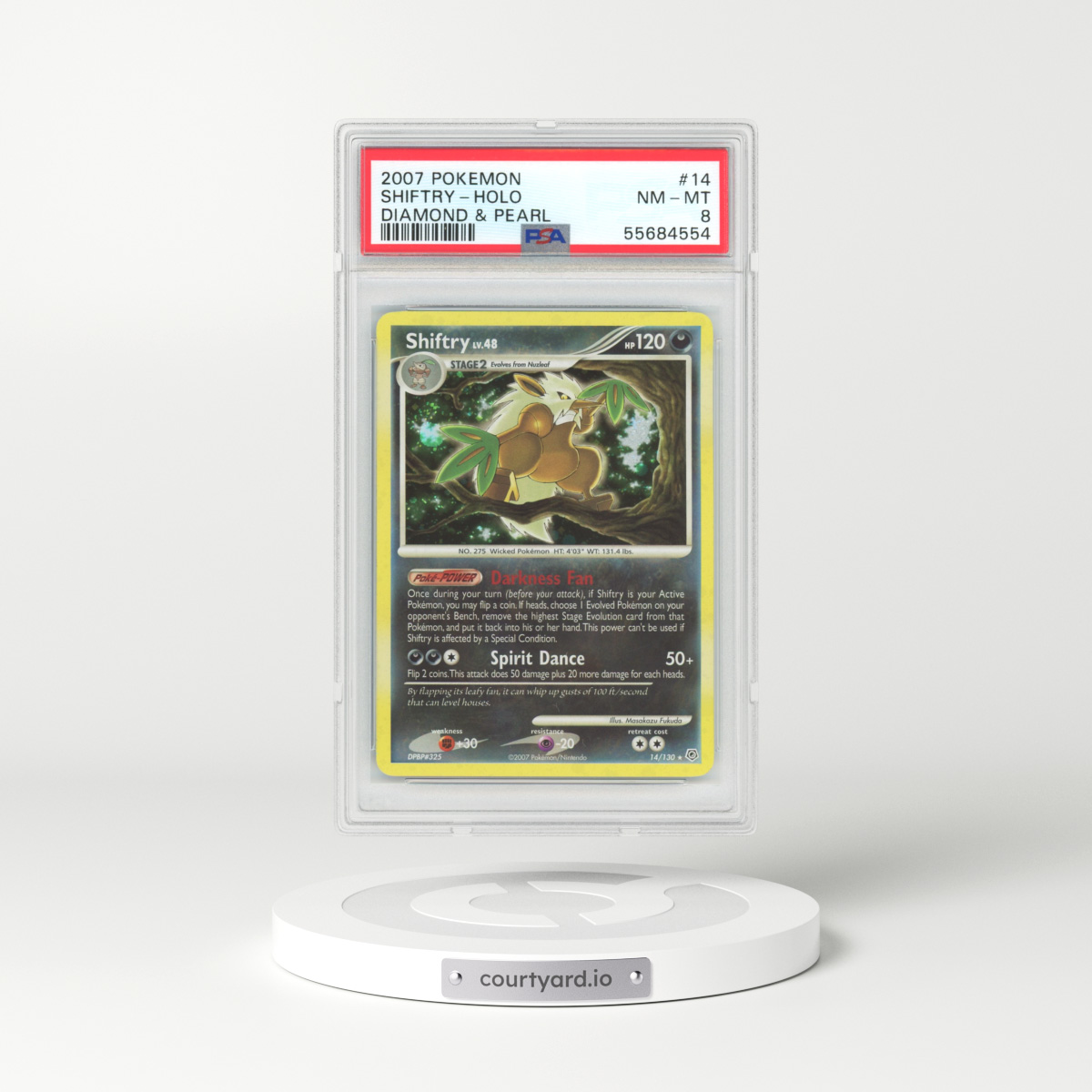 2007 Diamond & Pearl #14 Shiftry - Holo (PSA 8 NM-MT)