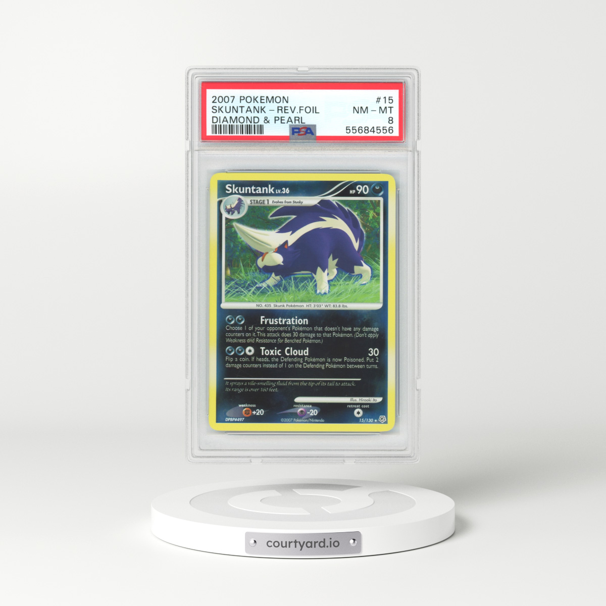 2007 Diamond & Pearl #15 Skuntank - Holo (PSA 8 NM-MT)