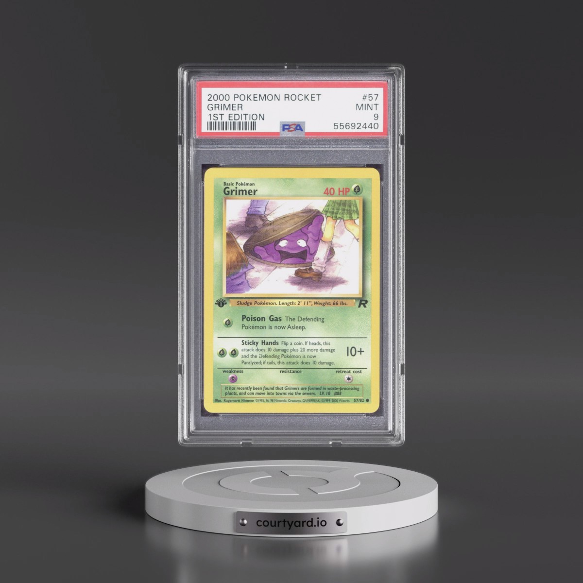2000 Pokémon Rocket #57 Grimer - 1st Edition (PSA 9 MINT)