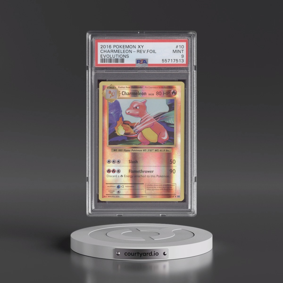2016 Pokémon XY Evolutions #10 Charmeleon - Reverse Foil (PSA 9 MINT)