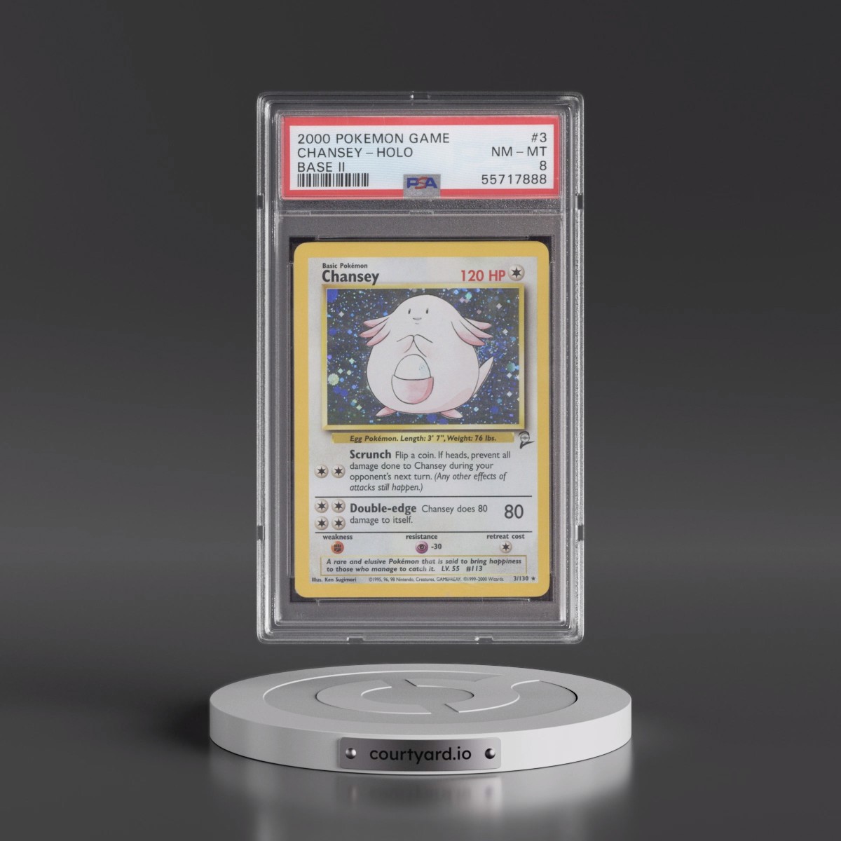 2000 Pokémon Game Base II Chansey - Holo #3 PSA 8