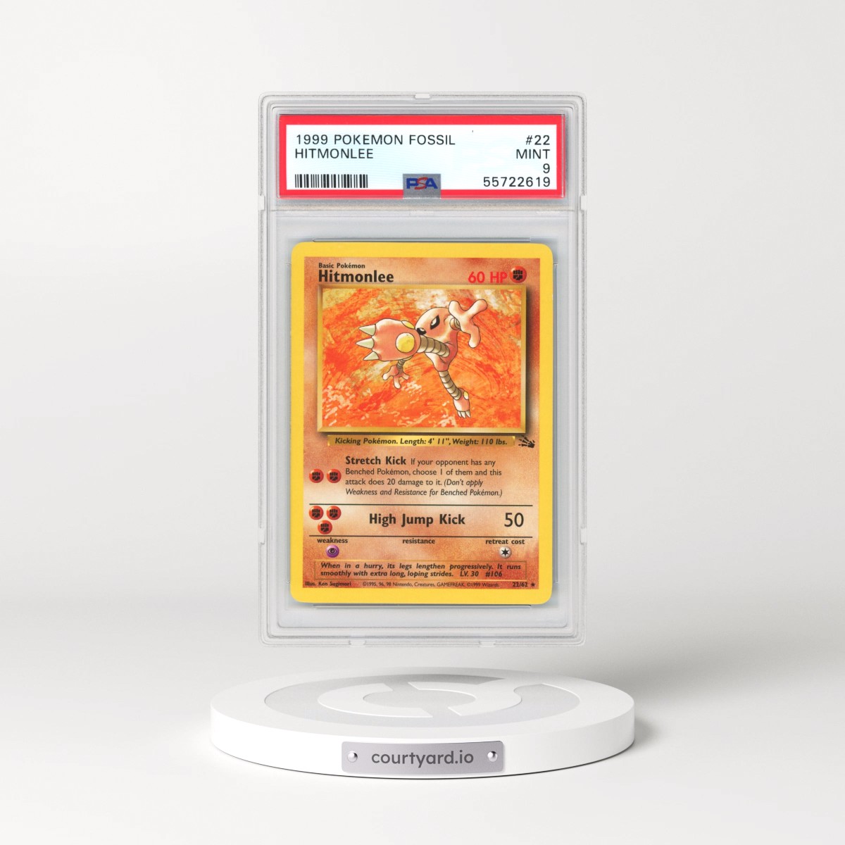 1999 Fossil Hitmonlee #22 PSA 9