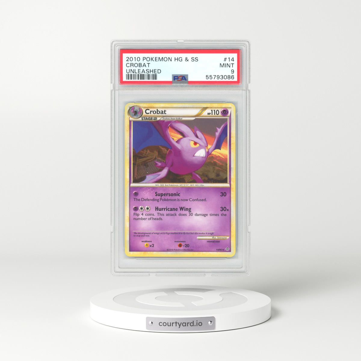 2010 HeartGold SoulSilver #14 Crobat (PSA 9 MINT)