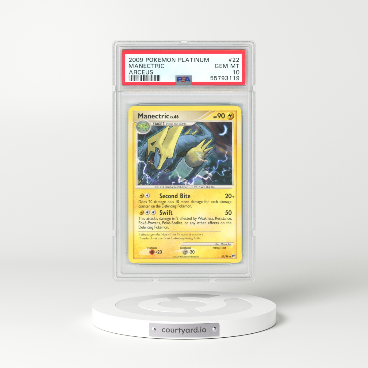 2009 Platinum - Arceus #22 Manectric (PSA 10 GEM MINT)
