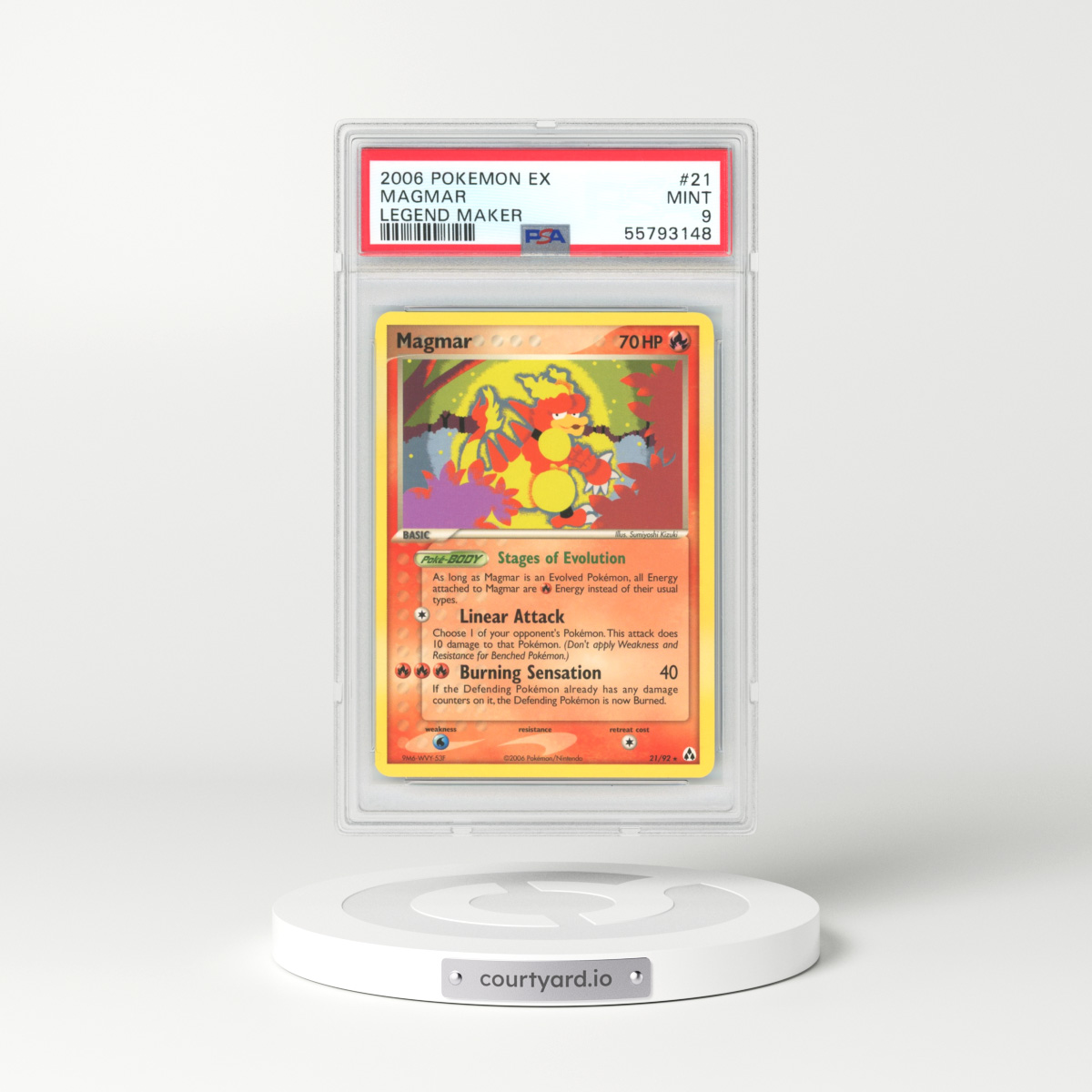 2006 EX Legend Maker #21 Magmar (PSA 9 MINT)