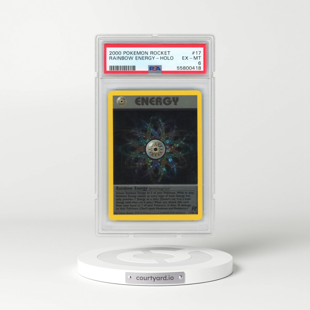 2000 Pokémon Rocket #17 Rainbow Energy - Holo (PSA 6 EX-MT)