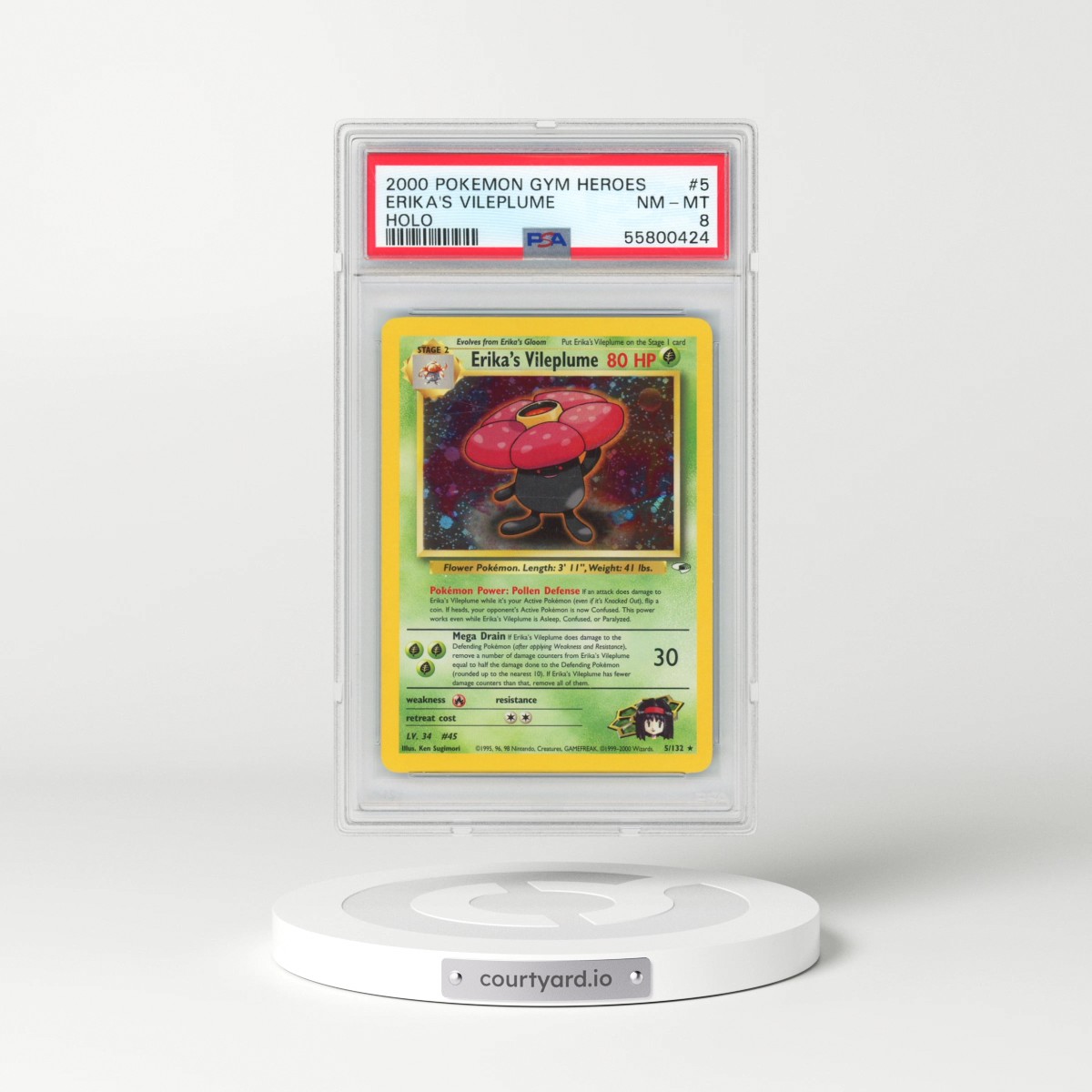 2000 Pokémon Gym Heroes #5 Erika's Vileplume - Holo (PSA 8 NM-MT)
