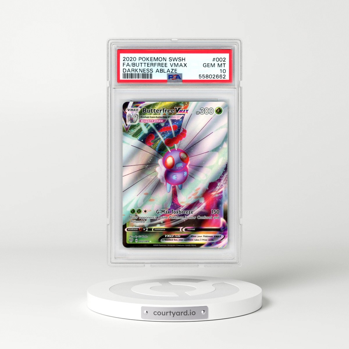 2020 Pokémon Sword & Shield Darkness Ablaze #002 Butterfree Vmax - Full Art (PSA 10 GEM MINT)