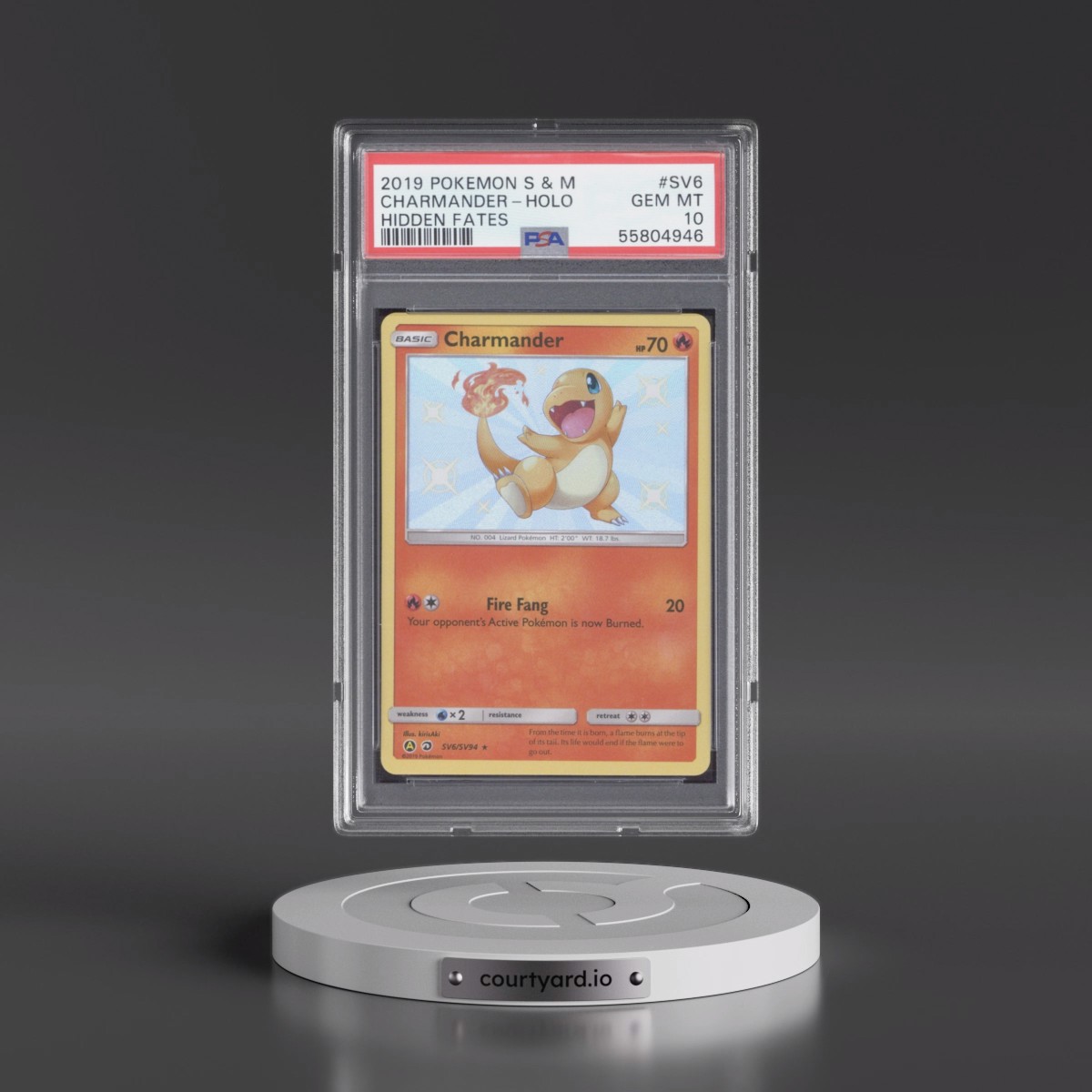 2019 Pokémon Sun & Moon Hidden Fates #SV6 Charmander - Holo (PSA 10 GEM MINT)