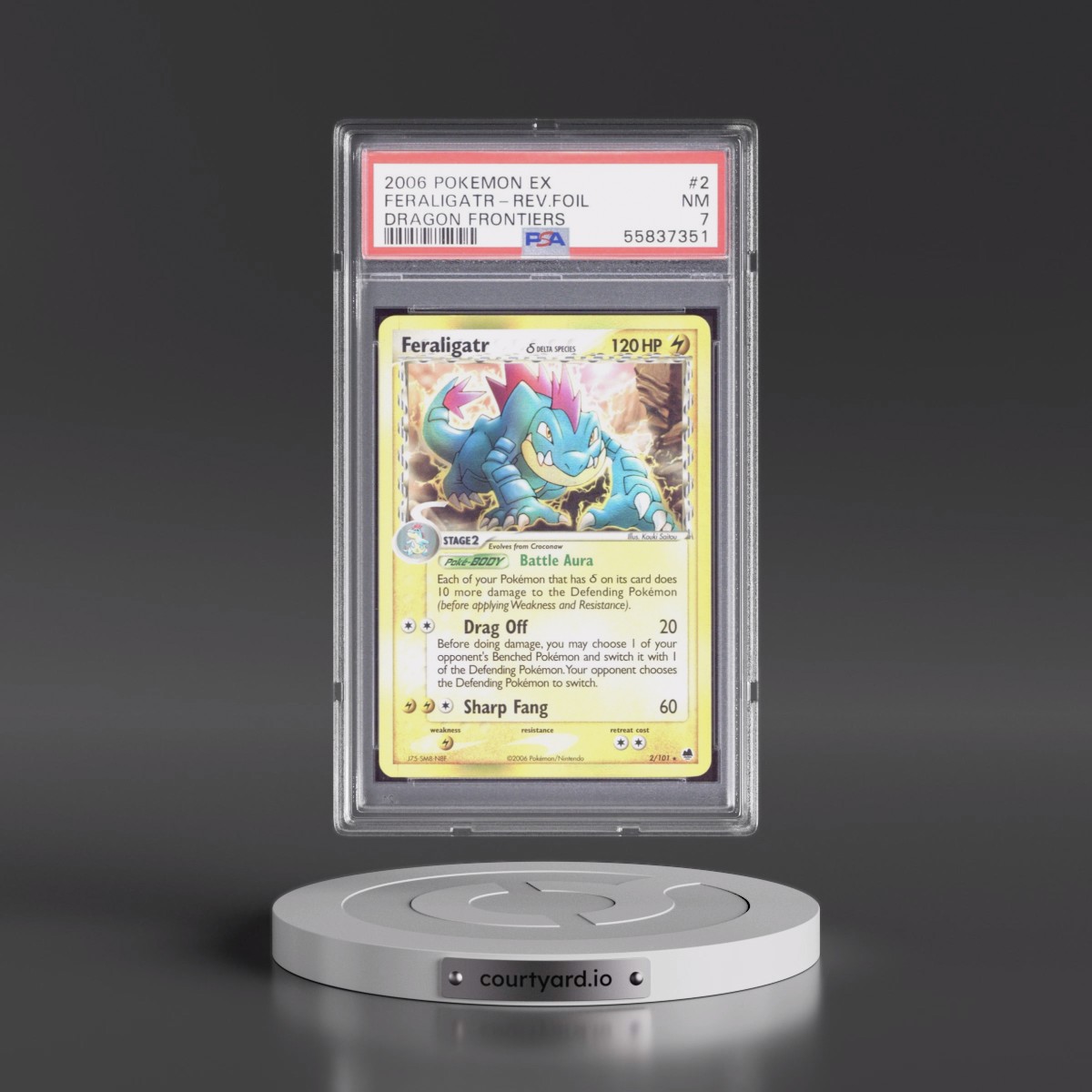 2006 Pokémon EX Dragon Frontiers Feraligatr - Reverse Foil #2 PSA 7