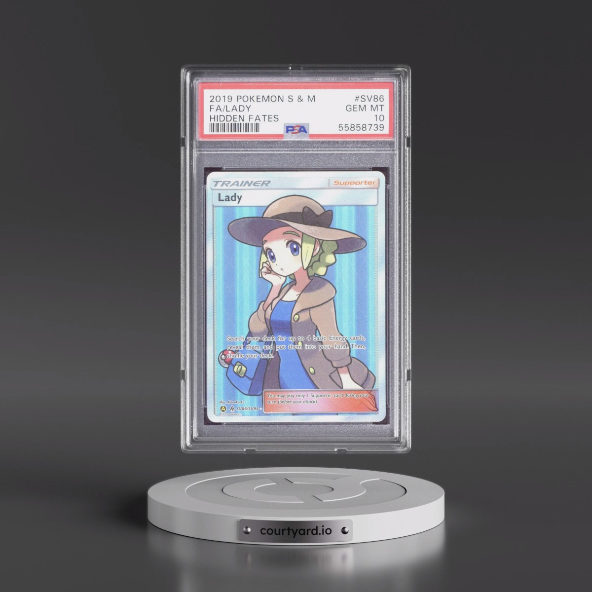 2019 Pokémon Sun & Moon Hidden Fates #SV86 Lady - Full Art (PSA 10 GEM MINT)