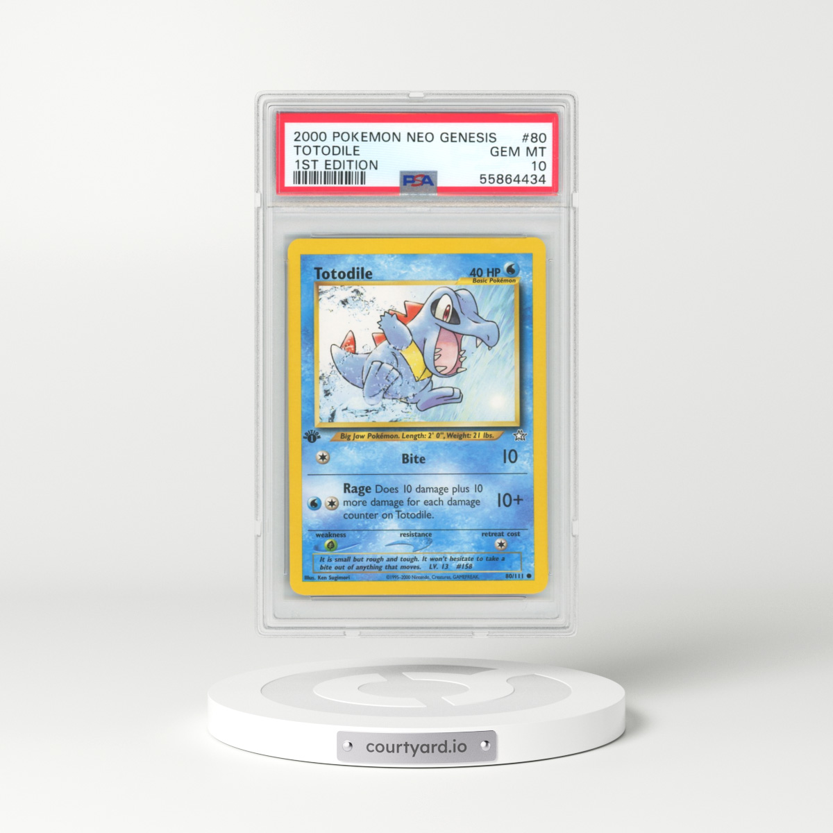 2000 Pokémon Neo Genesis #80 Totodile - 1st Edition (PSA 10 GEM MINT)