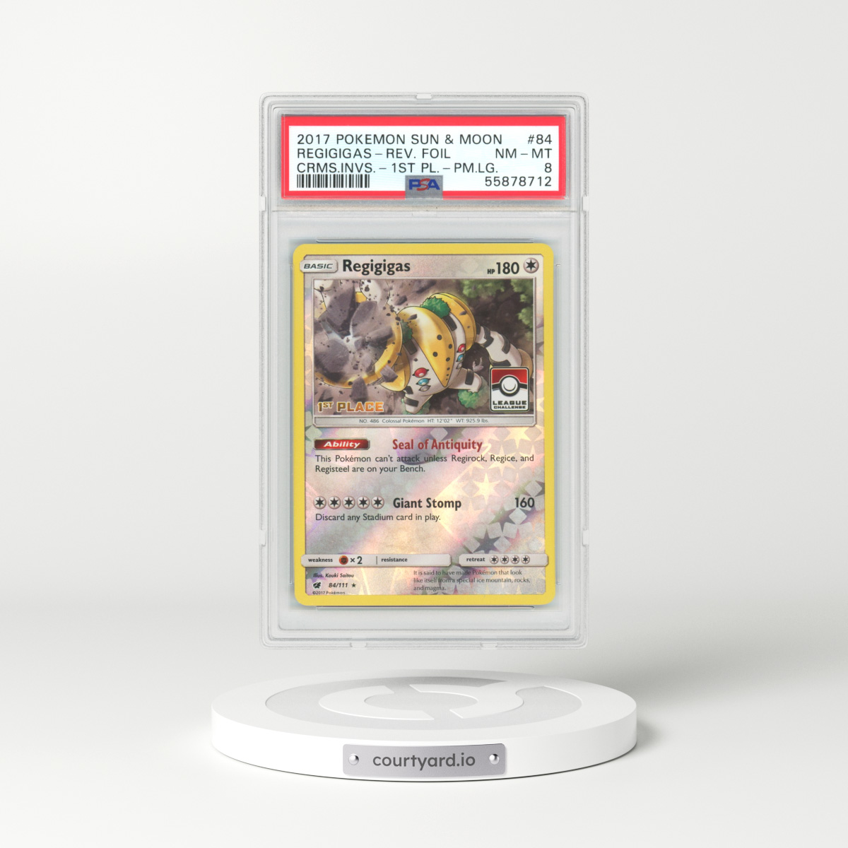 2017 Crimson Invasion #84 Regigigas (PSA 8 NM-MT)