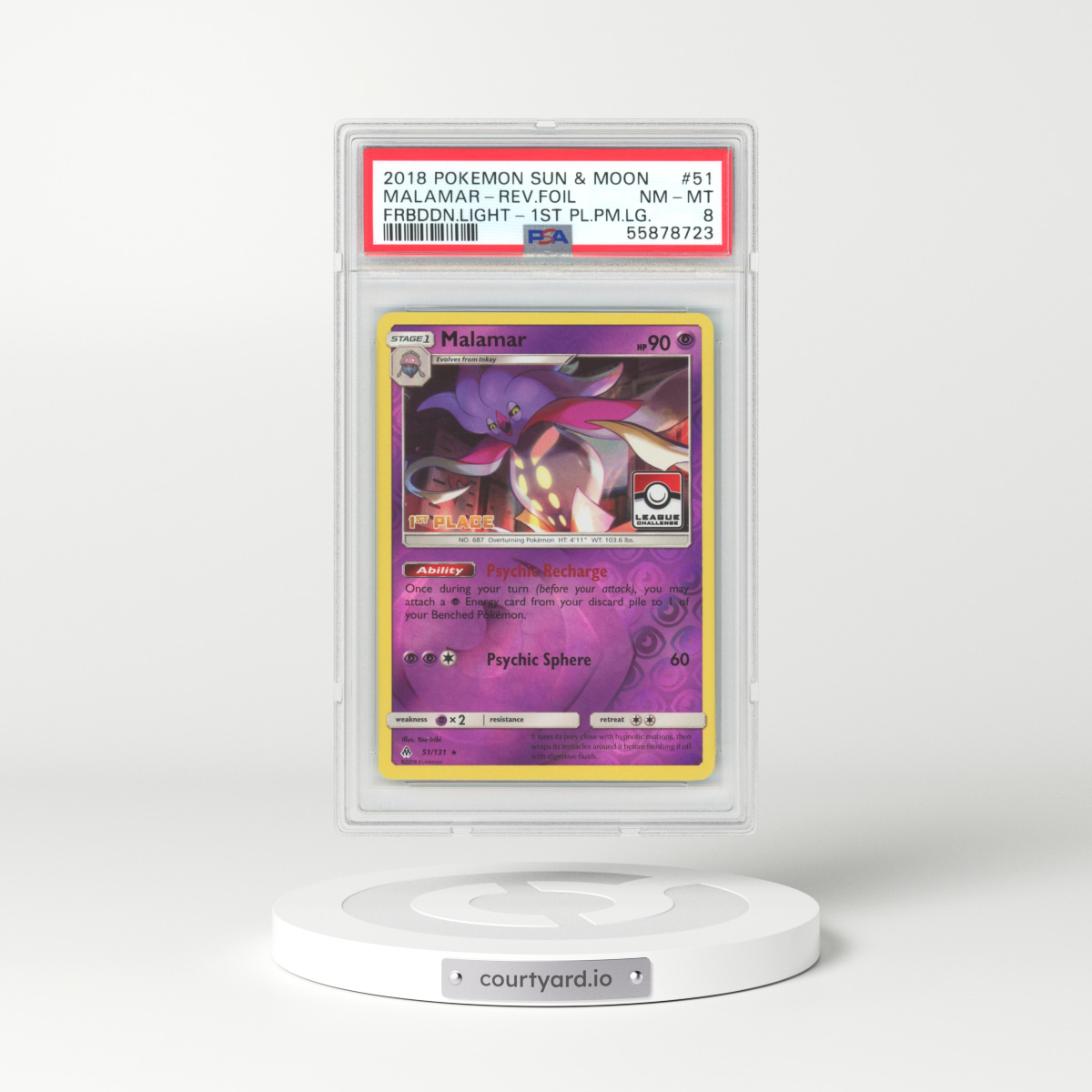 2018 Forbidden Light #51 Malamar - Holo (PSA 8 NM-MT)