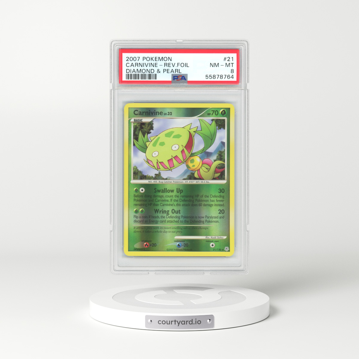 2007 Diamond & Pearl #21 Carnivine - Holo (PSA 8 NM-MT)