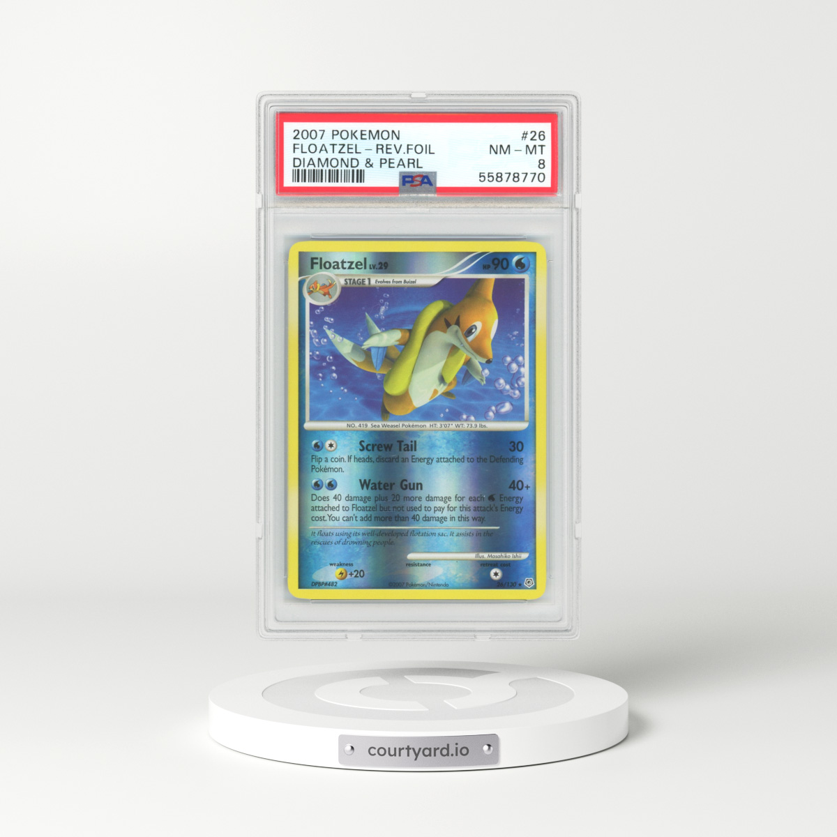 2007 Diamond & Pearl #26 Floatzel - Holo (PSA 8 NM-MT)