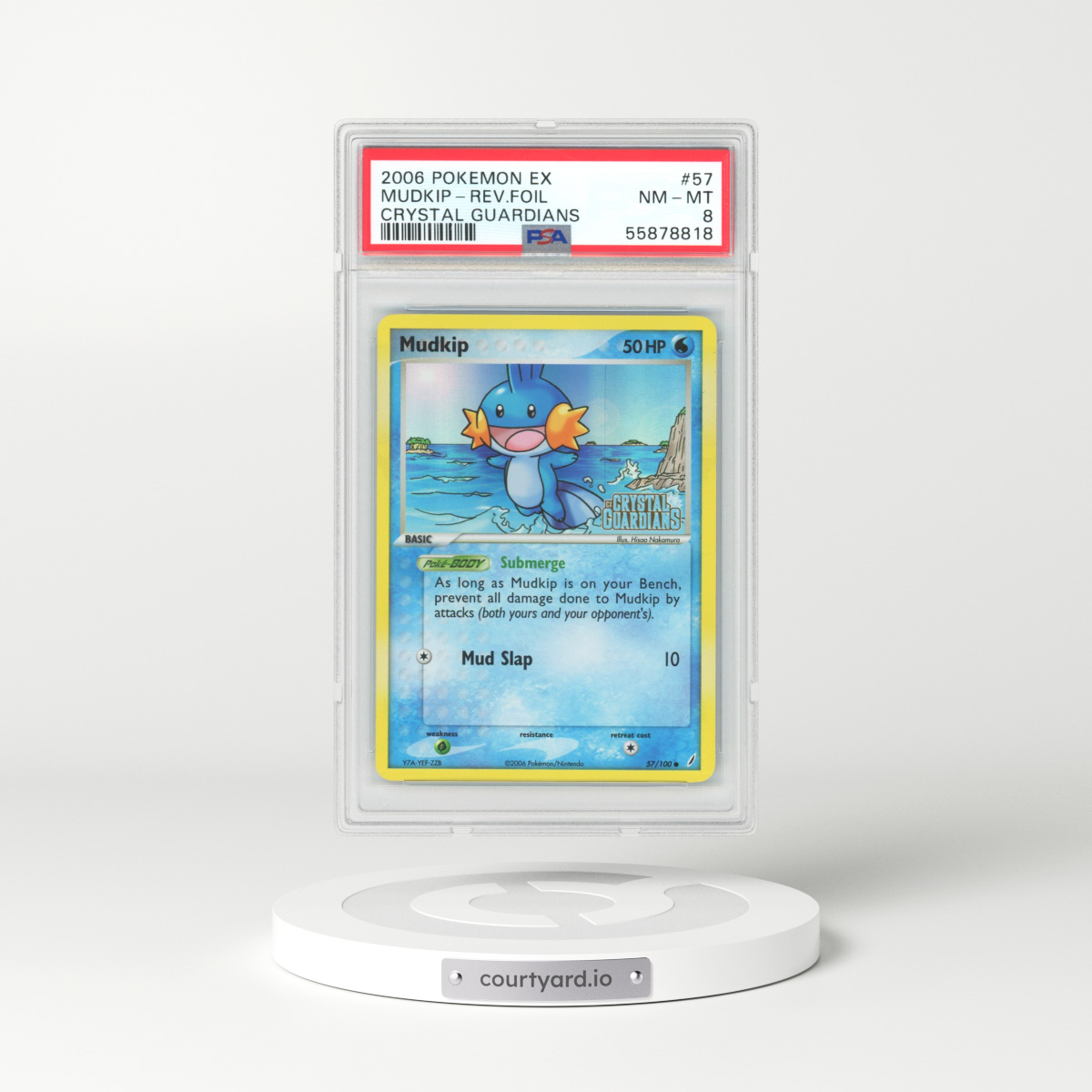 2006 EX Crystal Guardians #57 Mudkip (PSA 8 NM-MT)